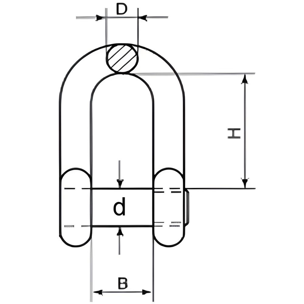 Zinc plated Dee shackle with countersunk pin - BZP steel