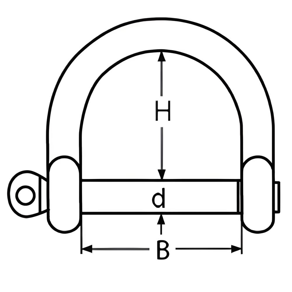 Wide Dee Shackle - 316 Stainless steel