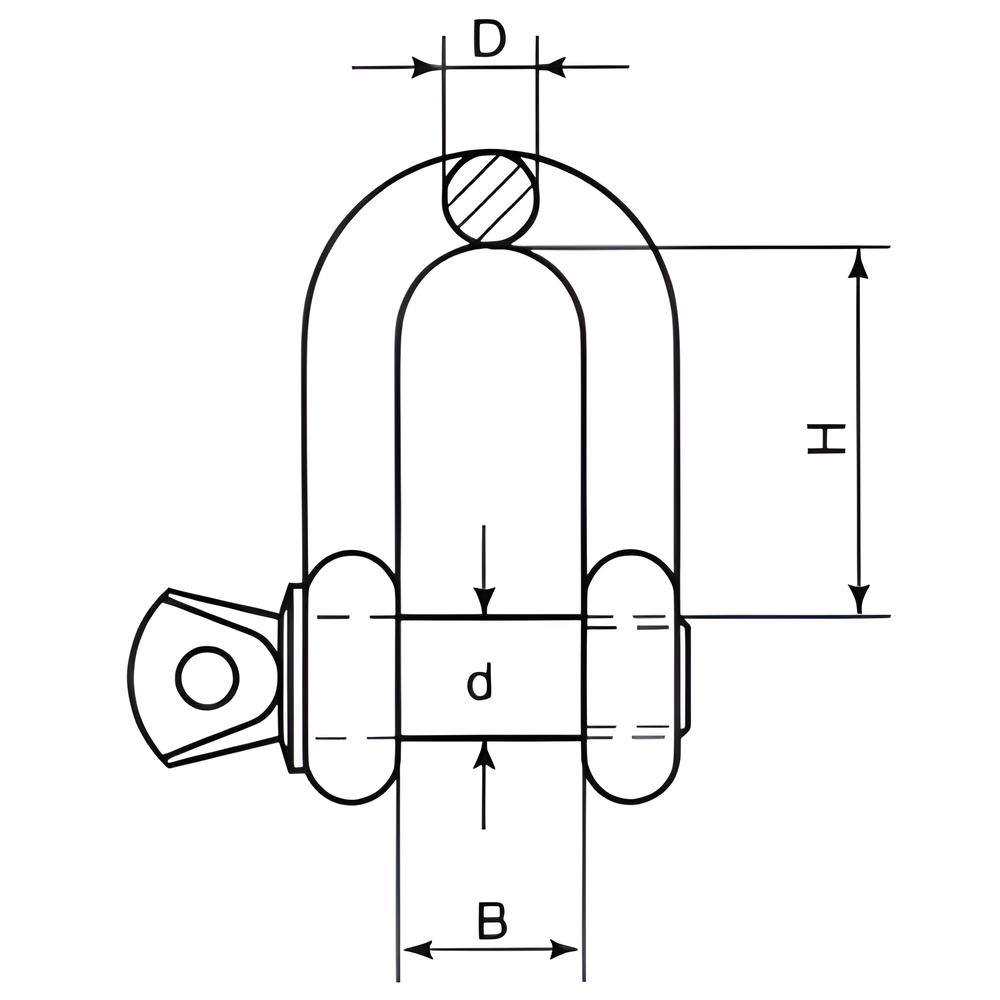 Zinc plated Dee shackle - BZP steel