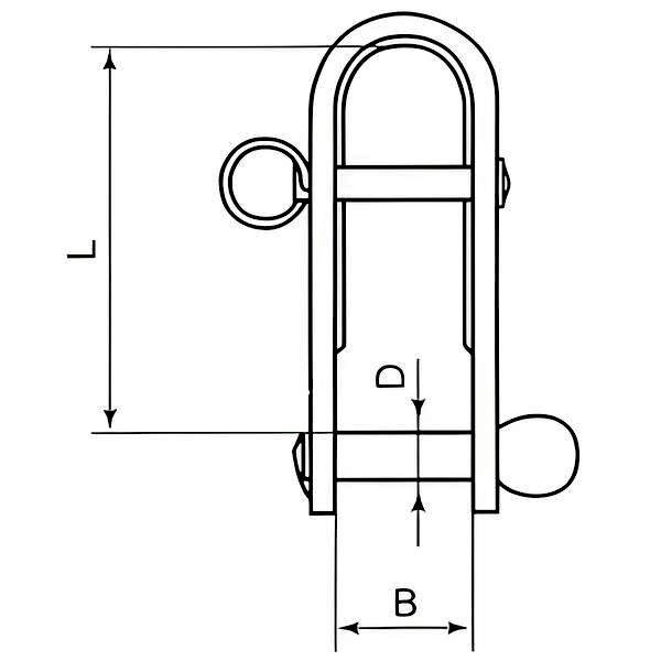 Long Halyard Shackle - 316 Stainless steel