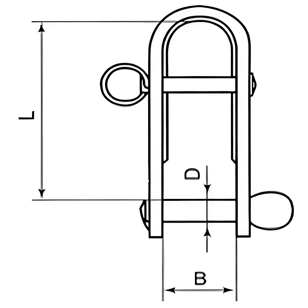 Short Halyard Shackle - 316 Stainless steel