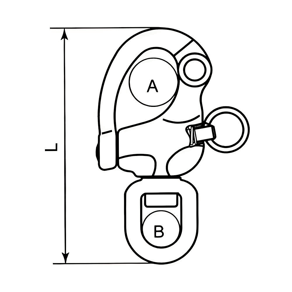 Snap Shackle - Round Head - 316 Stainless steel