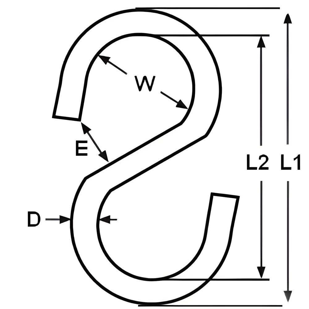 S Hook - 316 Stainless steel