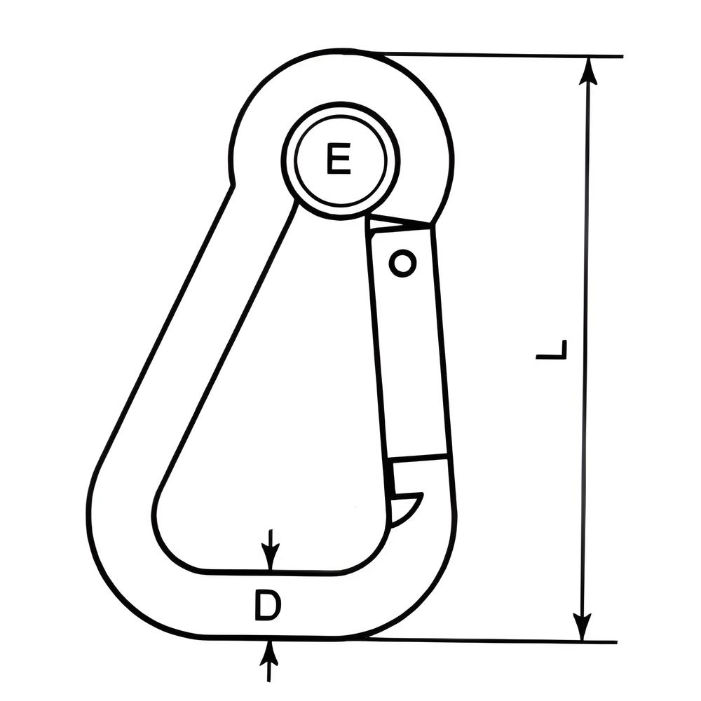 Asymmetric Snap Hook with eye - 316 Stainless steel