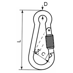 Snap Hook with Screw Lock - 316 Stainless steel