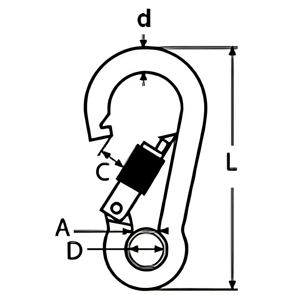 Snap Hook with Screw Lock and eyelet - 316 Stainless steel