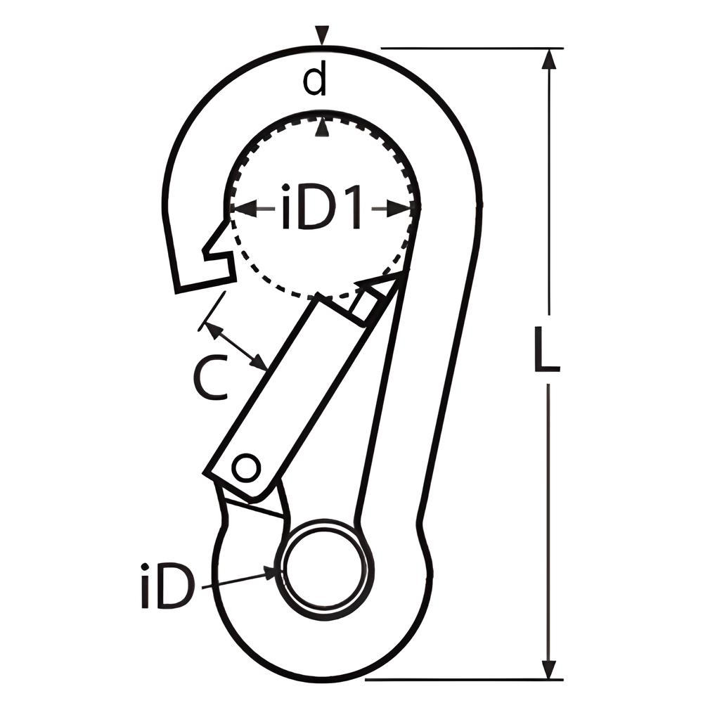 Snap Hook with Eyelet - 316 Stainless steel