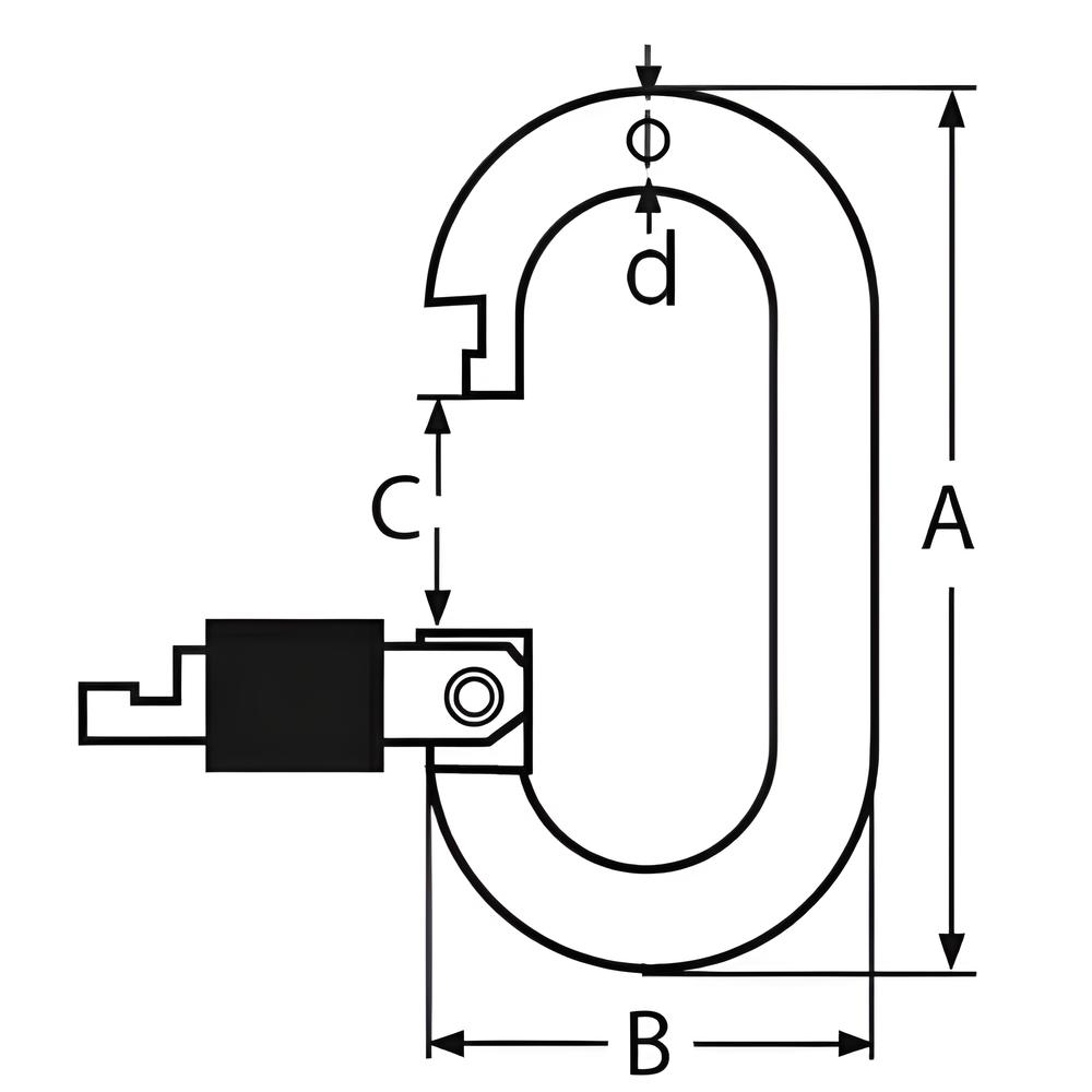 Spring hook oval shaped with lock nut - 316 Stainless steel