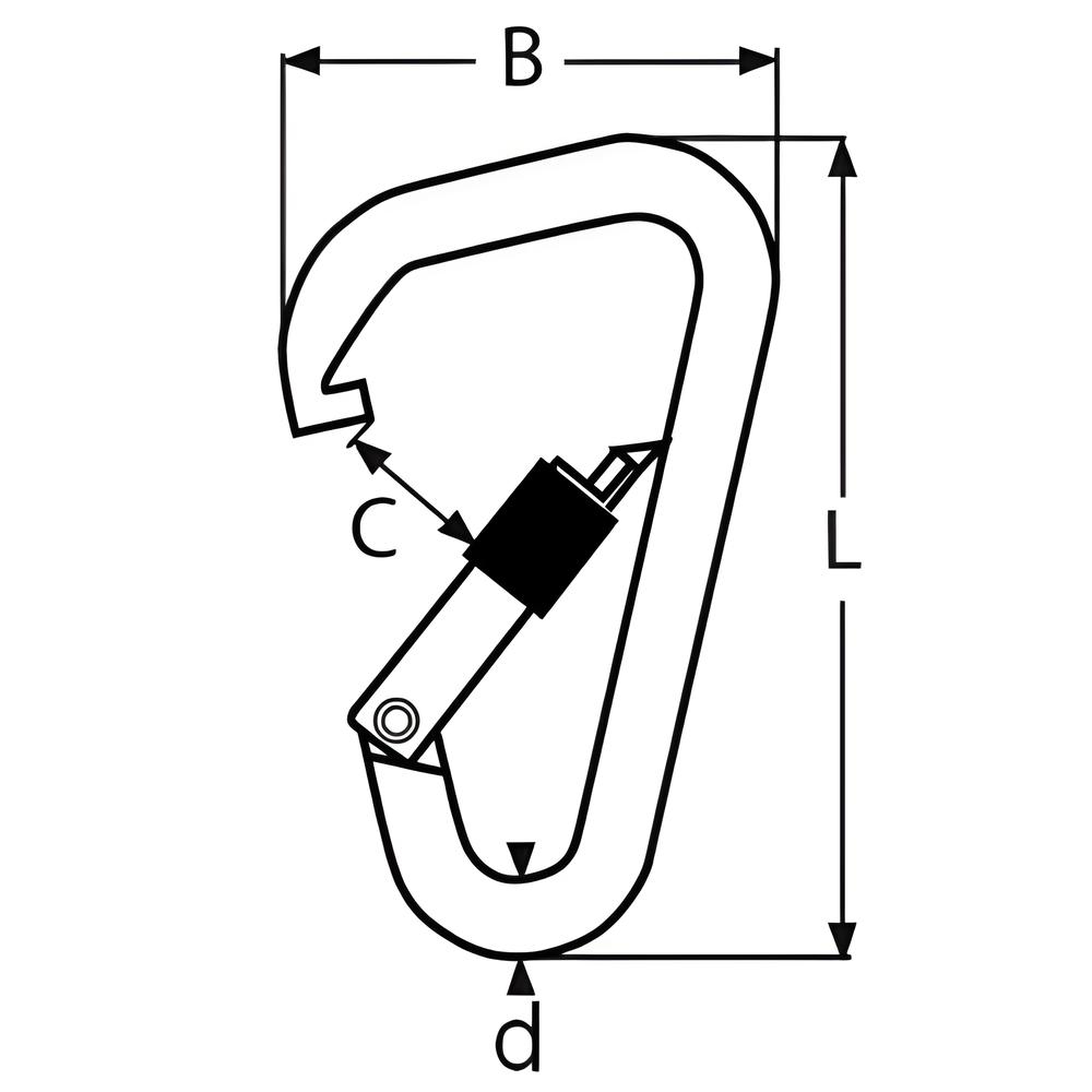 Spring hook with lock nut - 316 Stainless steel