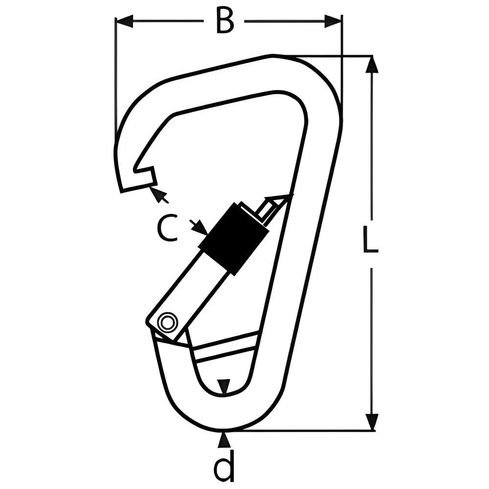 Spring hook with lock nut and bar - 316 Stainless steel