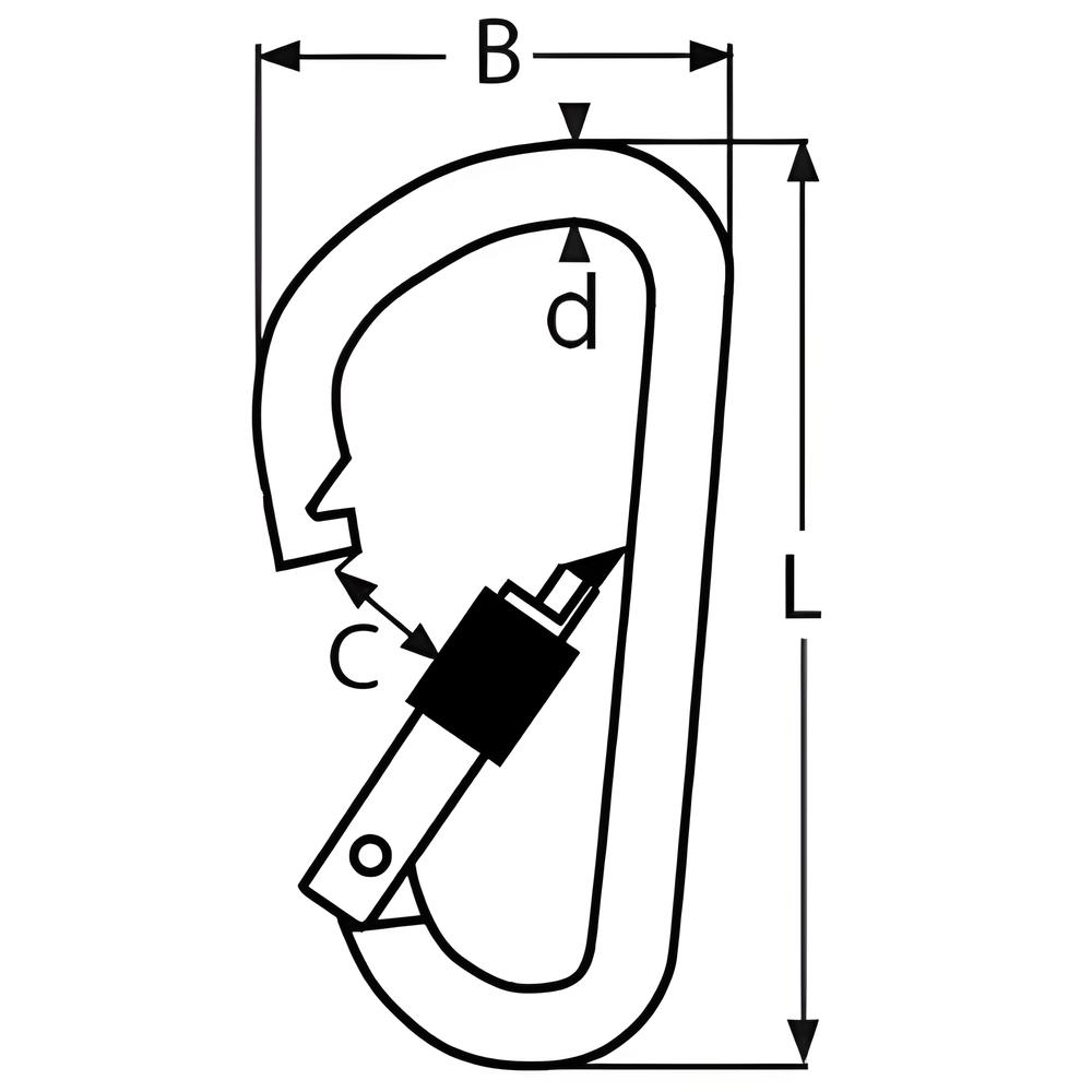 Spring hook with lock nut rounded - 316 Stainless steel