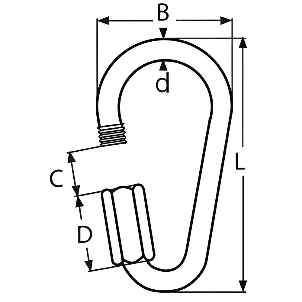 Spring hook with screw connector - 316 Stainless steel