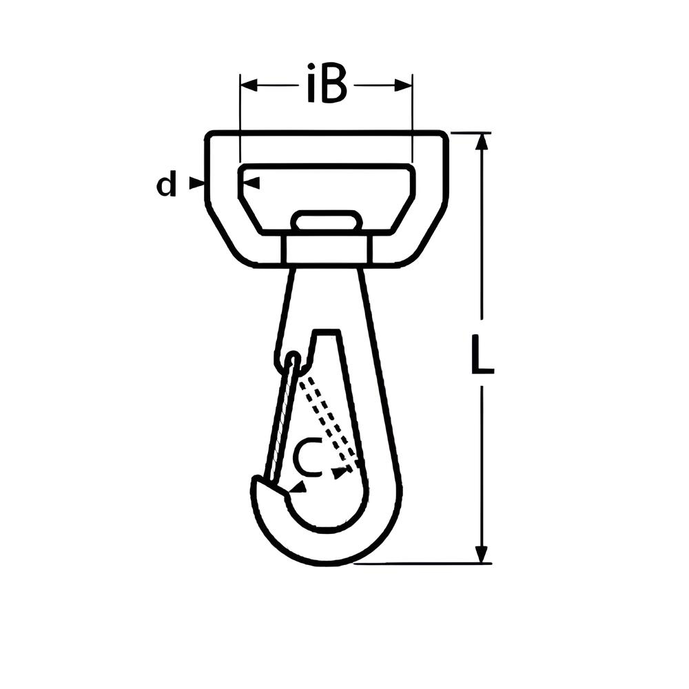 Strap clip with swivel - 316 Stainless steel