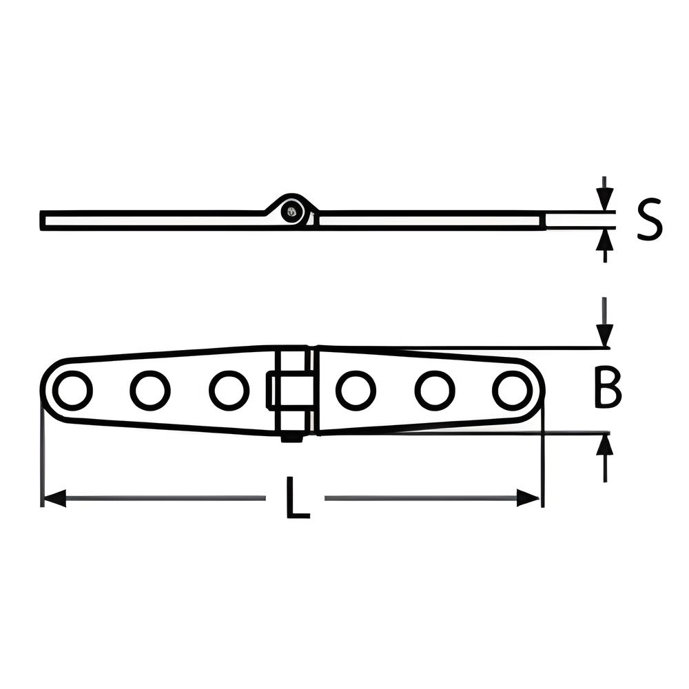 Strap Hinge Long - 316 Stainless steel