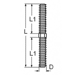 Stud Bolt Right and Left Hand Dual Thread - 316 Stainless steel
