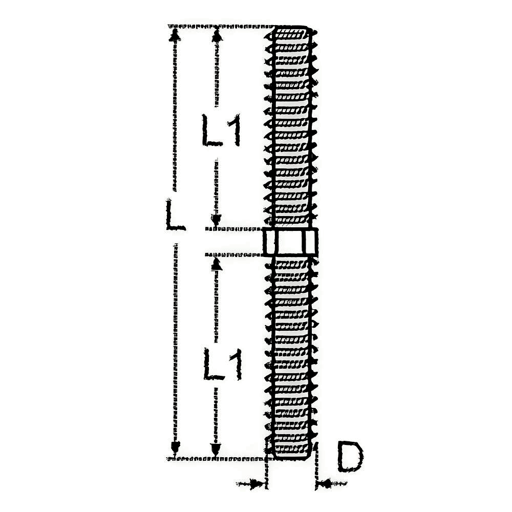 Stud Bolt Right and Left Hand Dual Thread - 316 Stainless steel