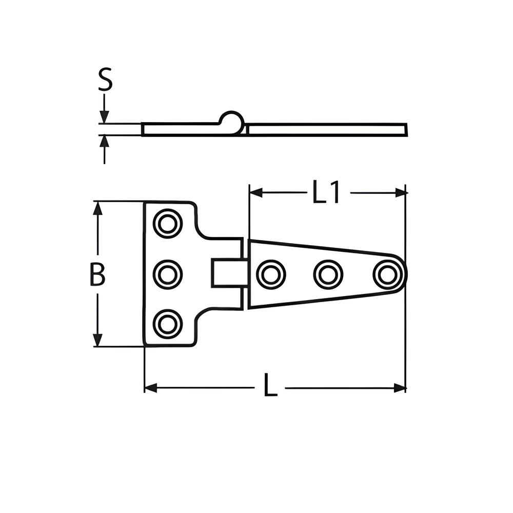 T-hinge - marine grade stainless