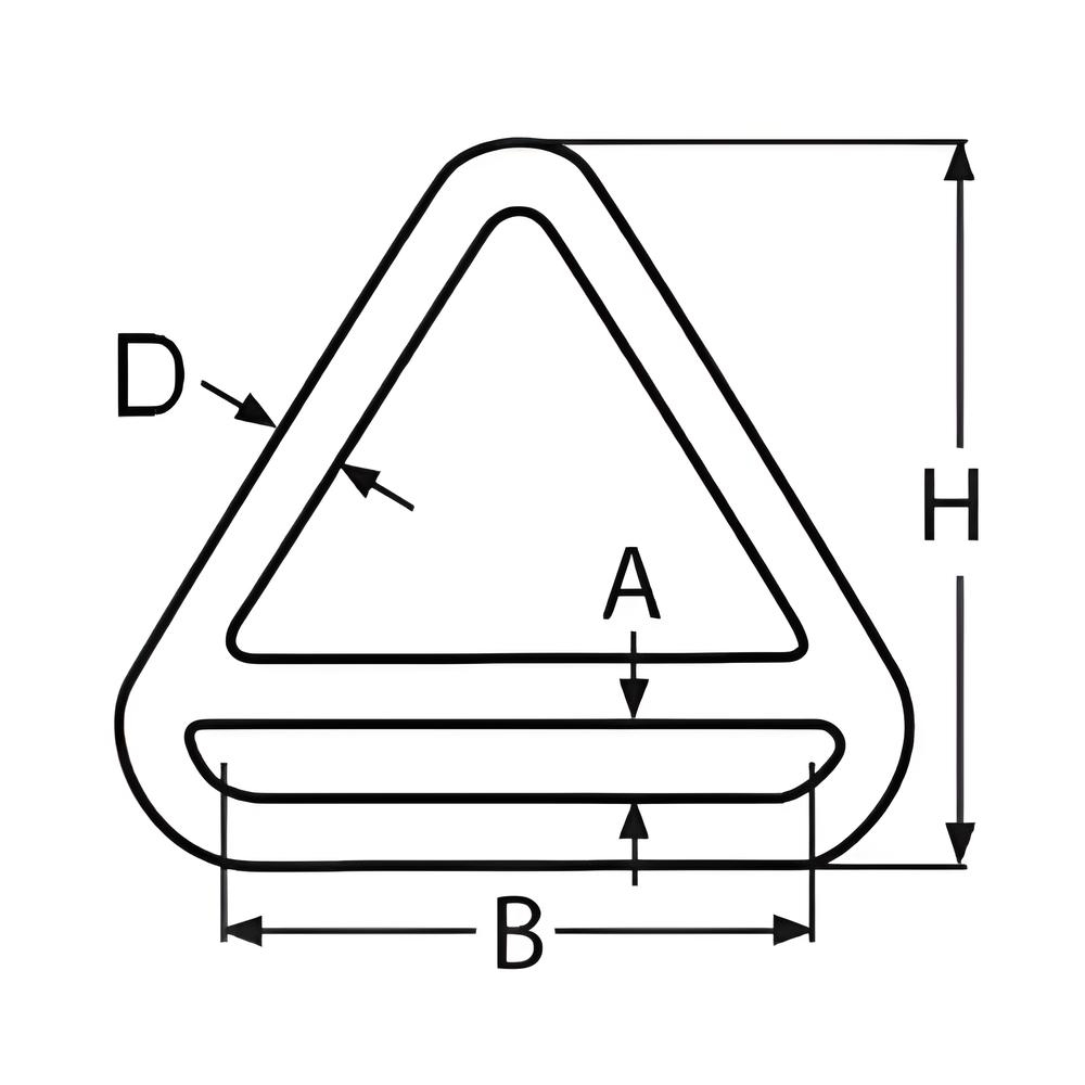 Triangle Ring With Cross Bar - 316 Stainless steel