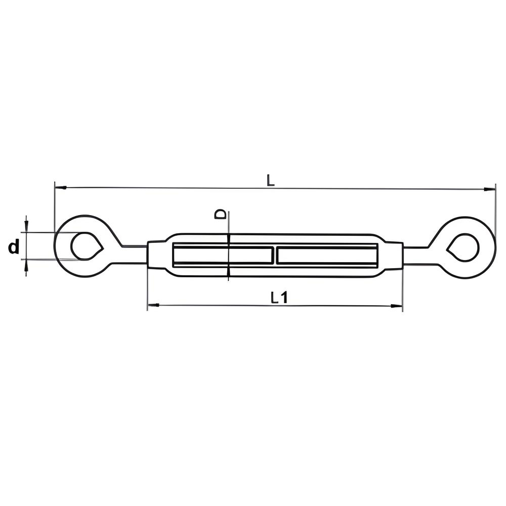 Eye to Eye Open Body Turnbuckle - 316 Stainless steel