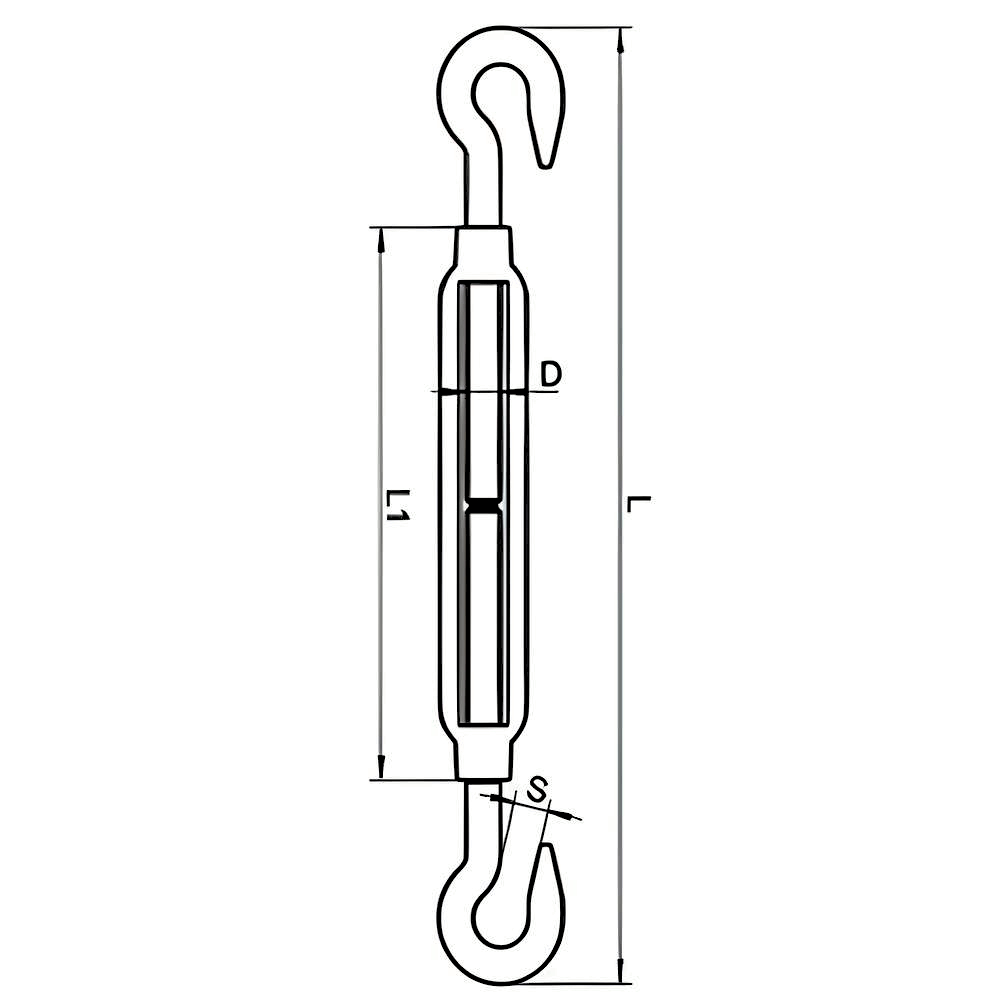 Hook to Hook Open Body Turnbuckle - 316 Stainless steel