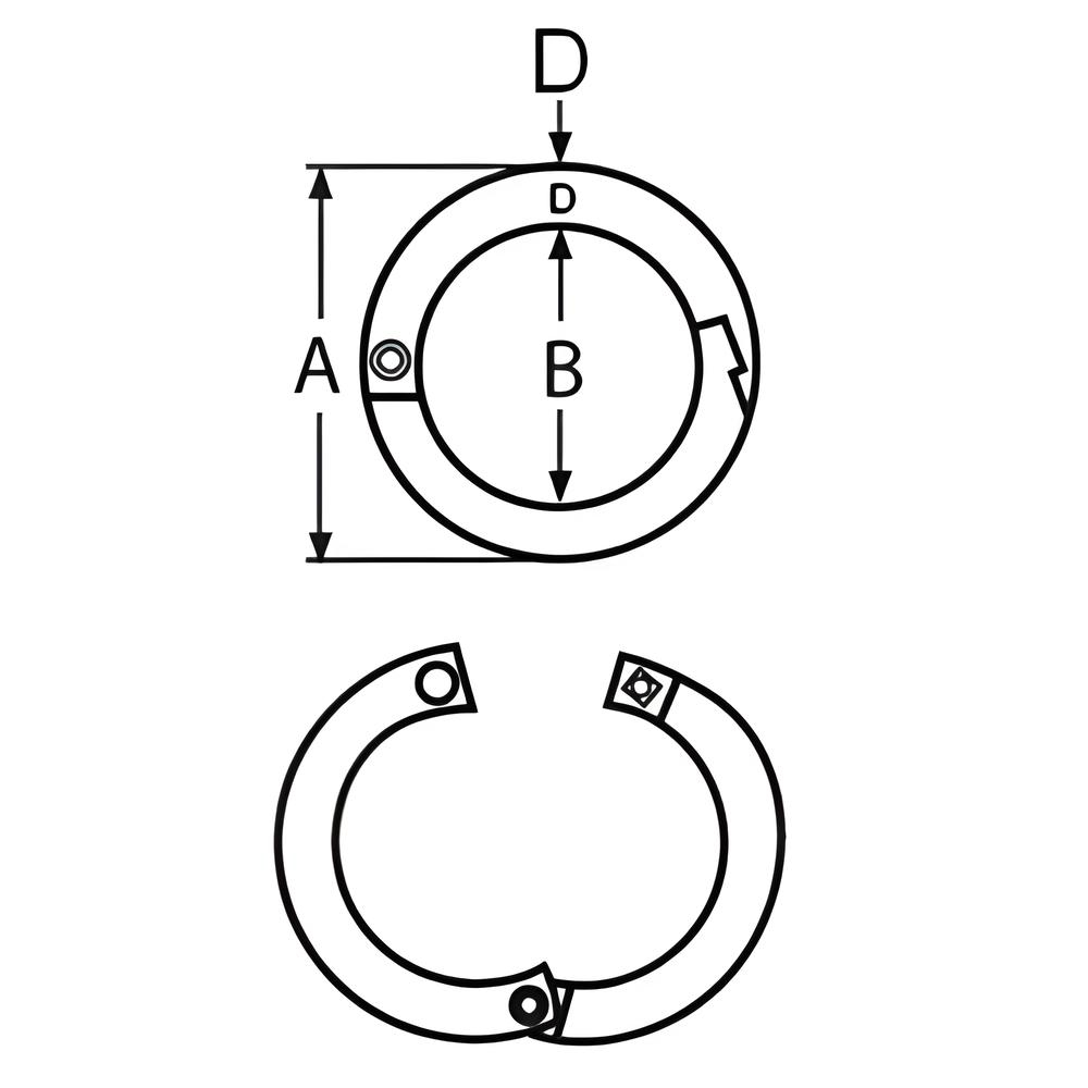 Two Part Ring With Screw - 304 Stainless steel