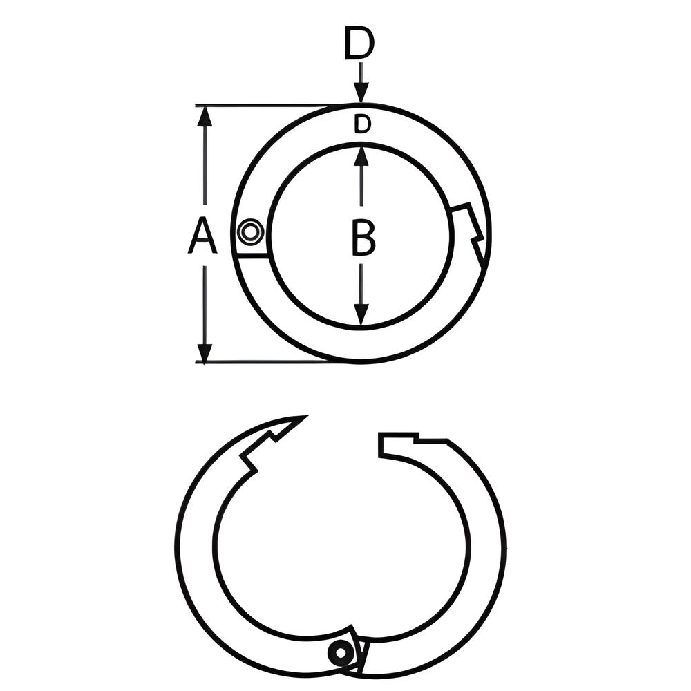 Two Part Ring With Snap Fastener - 304 Stainless steel