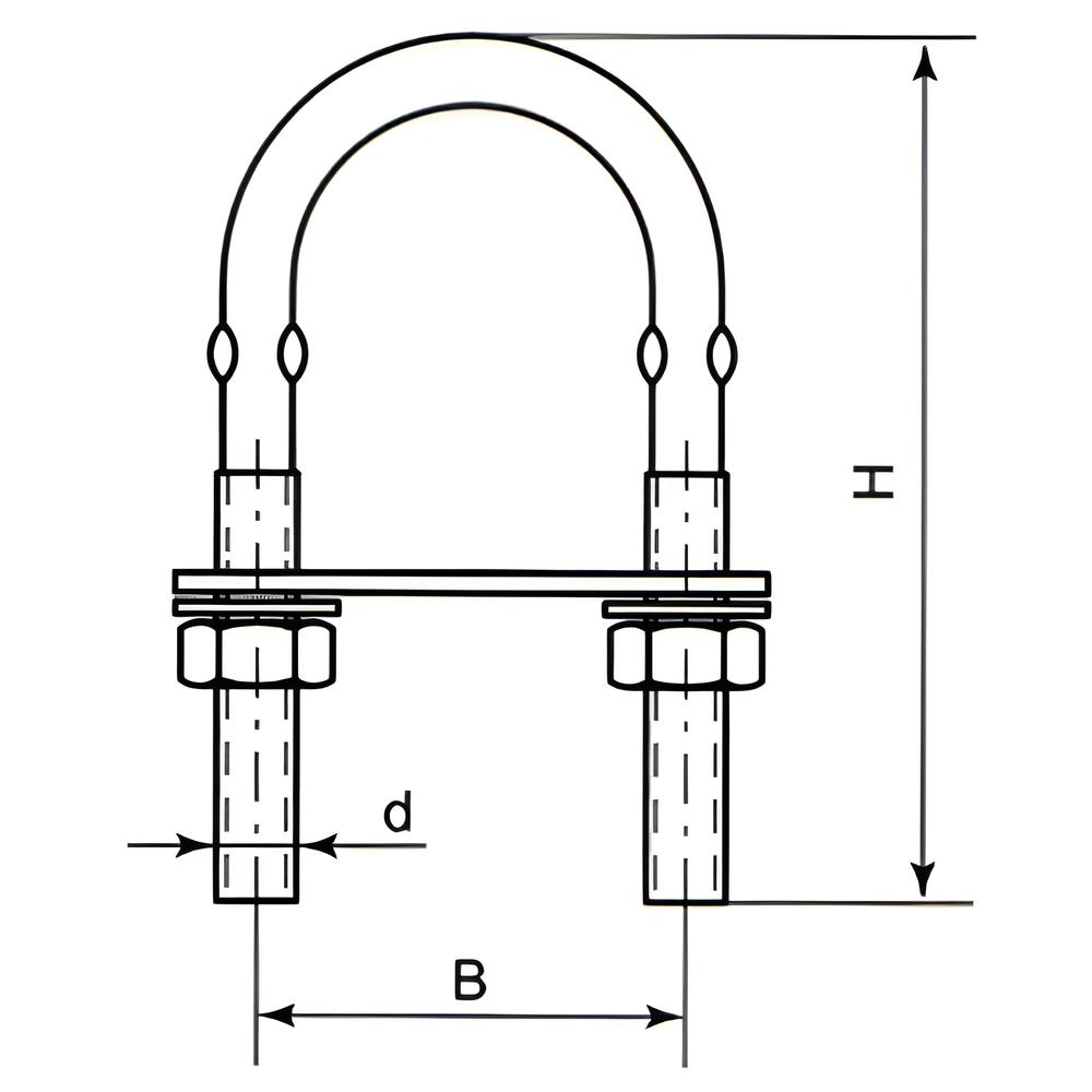 U Bolt  with Plate - 304 Stainless steel