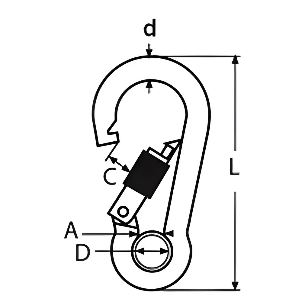 Zinc Plated Snap Hook With Eyelet And Screw Lock - BZP steel