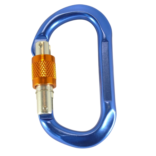 spring hook oval shape with safety screw - Aluminium