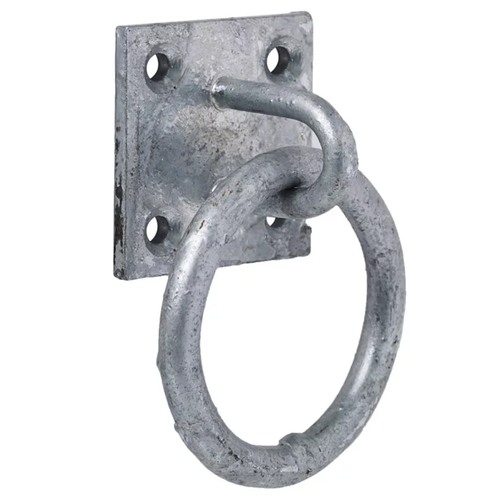 Four Hole Square Plate with ring - Galvanised