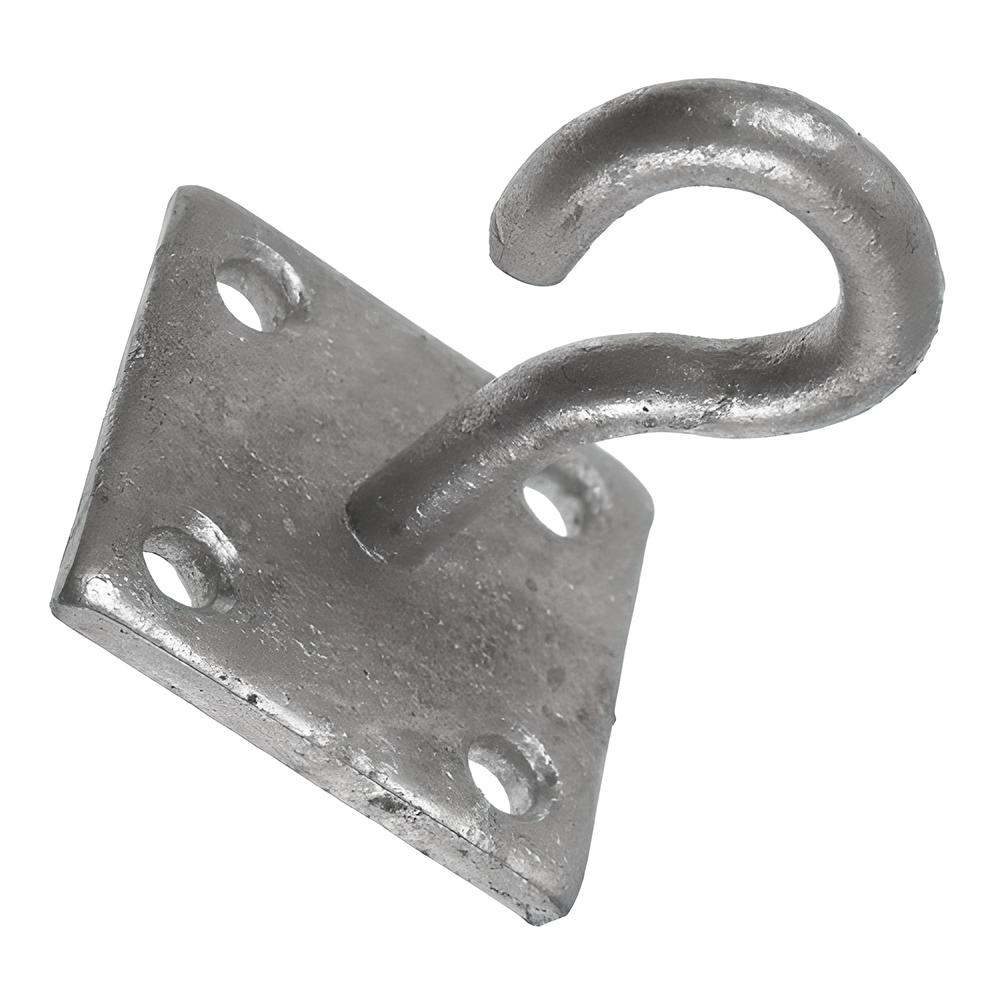 Four Hole Square Plate with hook - Galvanised