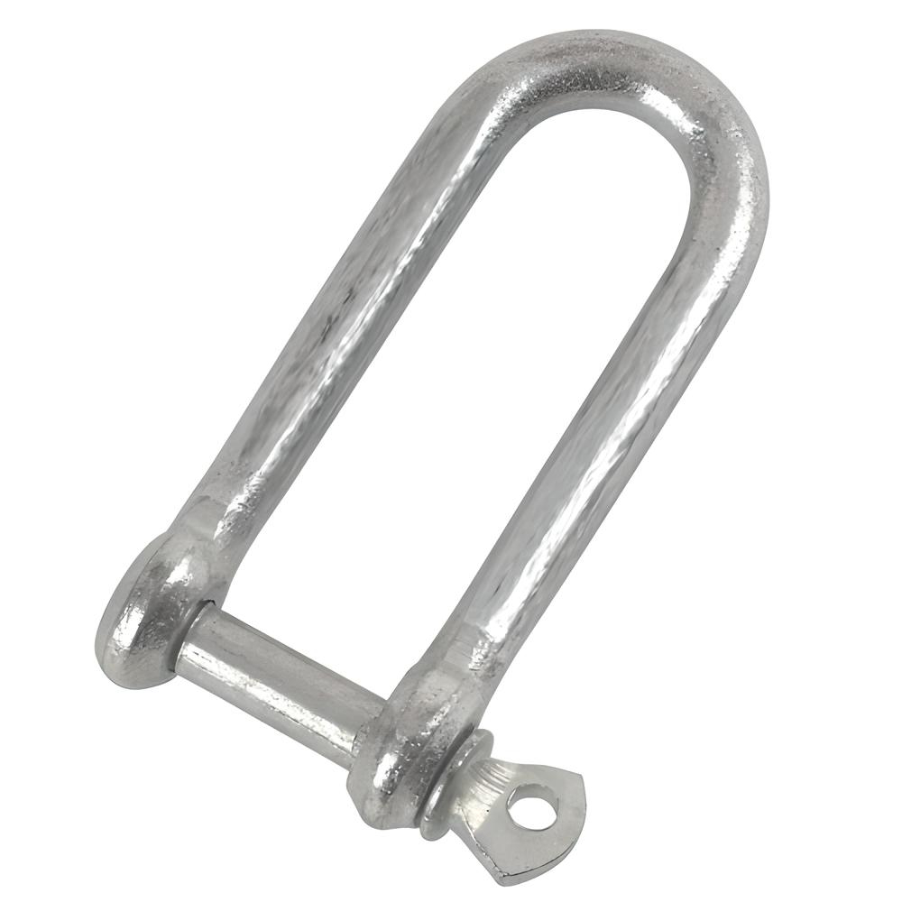 Zinc plated long Dee shackle - BZP steel