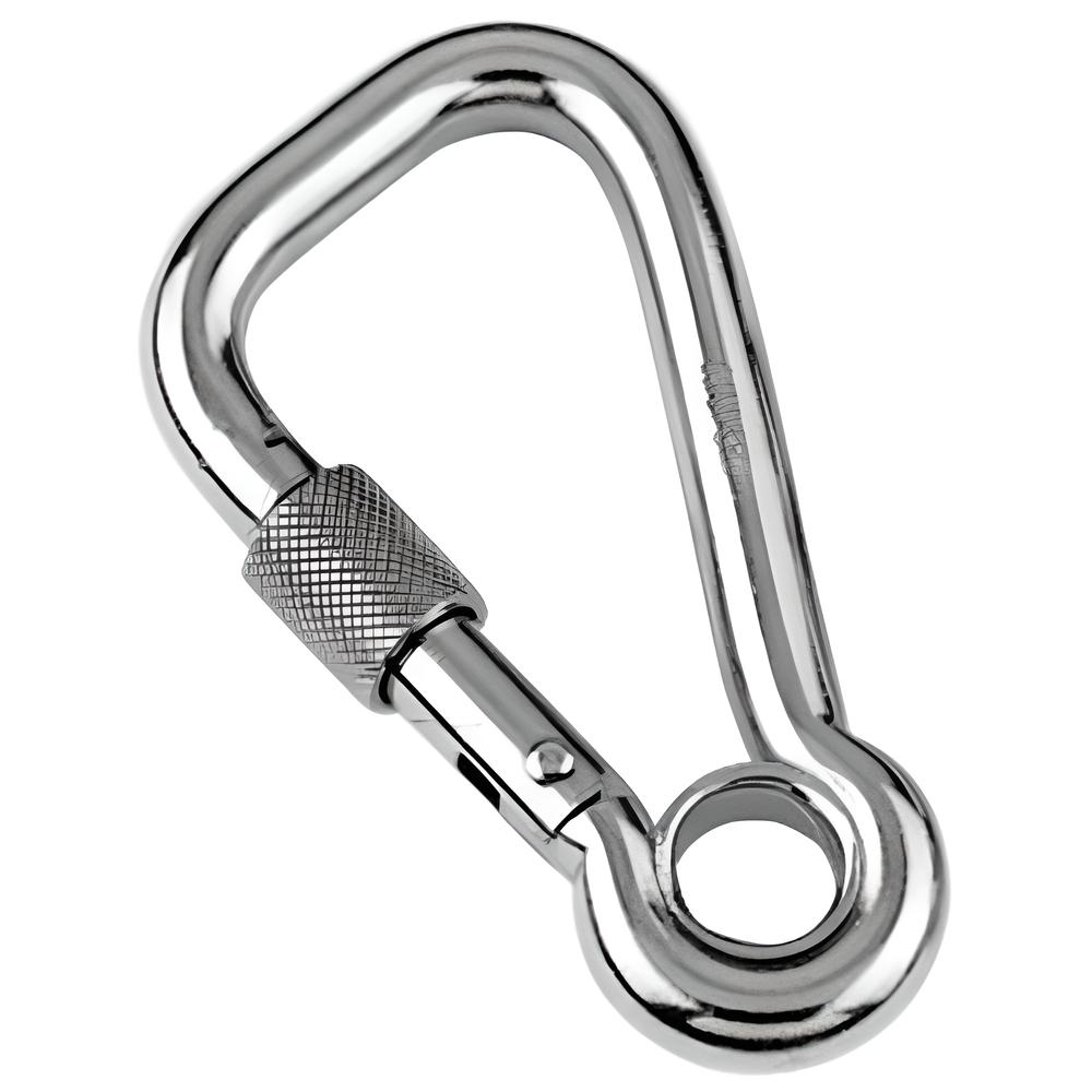 Spring hook asymmetric with lock nut and eyelet - 316 Stainless steel