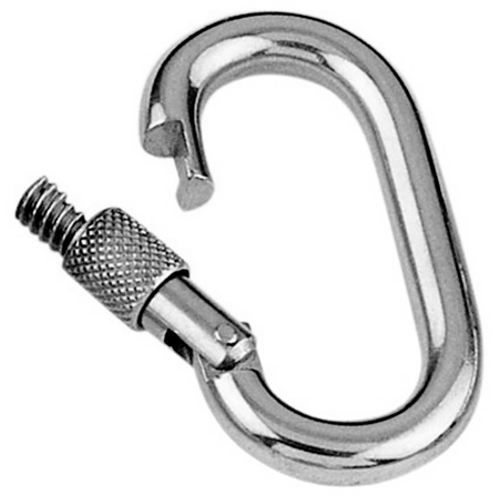 Spring hook oval shaped with lock nut - 316 Stainless steel