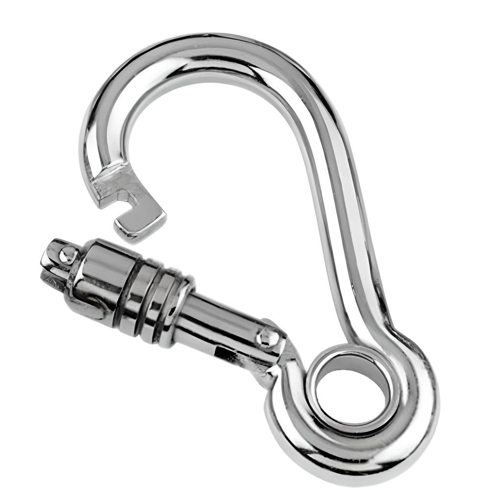 Spring hook with eyelet and self lock nut - 316 Stainless steel