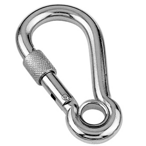 Zinc Plated Snap Hook With Eyelet And Screw Lock - BZP steel