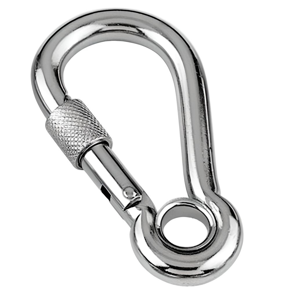 Zinc Plated Snap Hook With Eyelet And Screw Lock - BZP steel