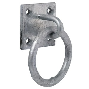 Four Hole Square Plate with ring - Galvanised