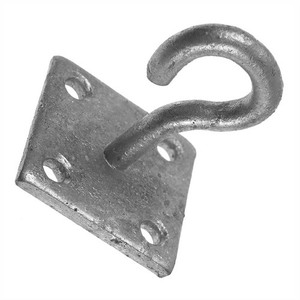Four Hole Square Plate with hook - Galvanised