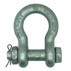Bow Shackle With Safety Pin - Fed Spec RR-C-271 - Galvanised