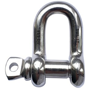 Dee shackle with Screw pin - load rated - with Certificate - stamped - 316 Stainless steel