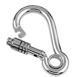 Spring hook with eyelet and self lock nut - 316 Stainless steel