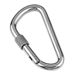 Spring hook with lock nut rounded - 316 Stainless steel