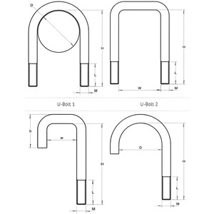 U bolt or J bolt  custom made to your size and material