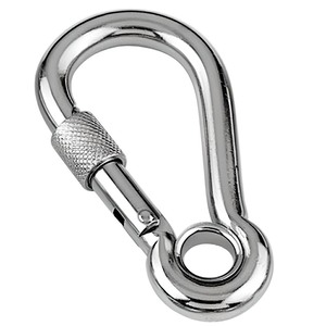 Zinc Plated Snap Hook With Eyelet And Screw Lock - BZP steel