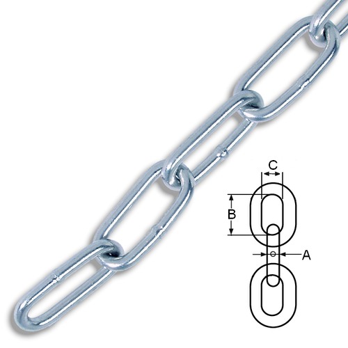 Long Link Chain DIN766 stainless steel A2