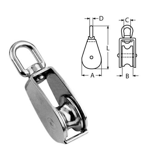 Single Pulley Block Stainless Steel Steelgear
