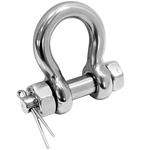 Bow shackle with safety pin - load rated - with Certificate of loading