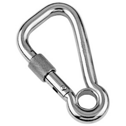 Spring Hook Asymmetric with Lock Nut and Eyelet Carabiner Hooks