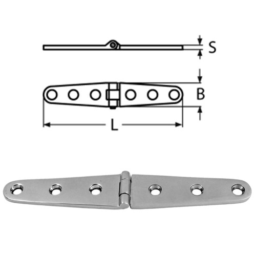 Strap Hinge Long Stainless Steel Steelgear